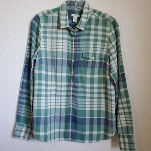 EUC J.CREW WOMEN'S PLAID SHIRT SZ SM